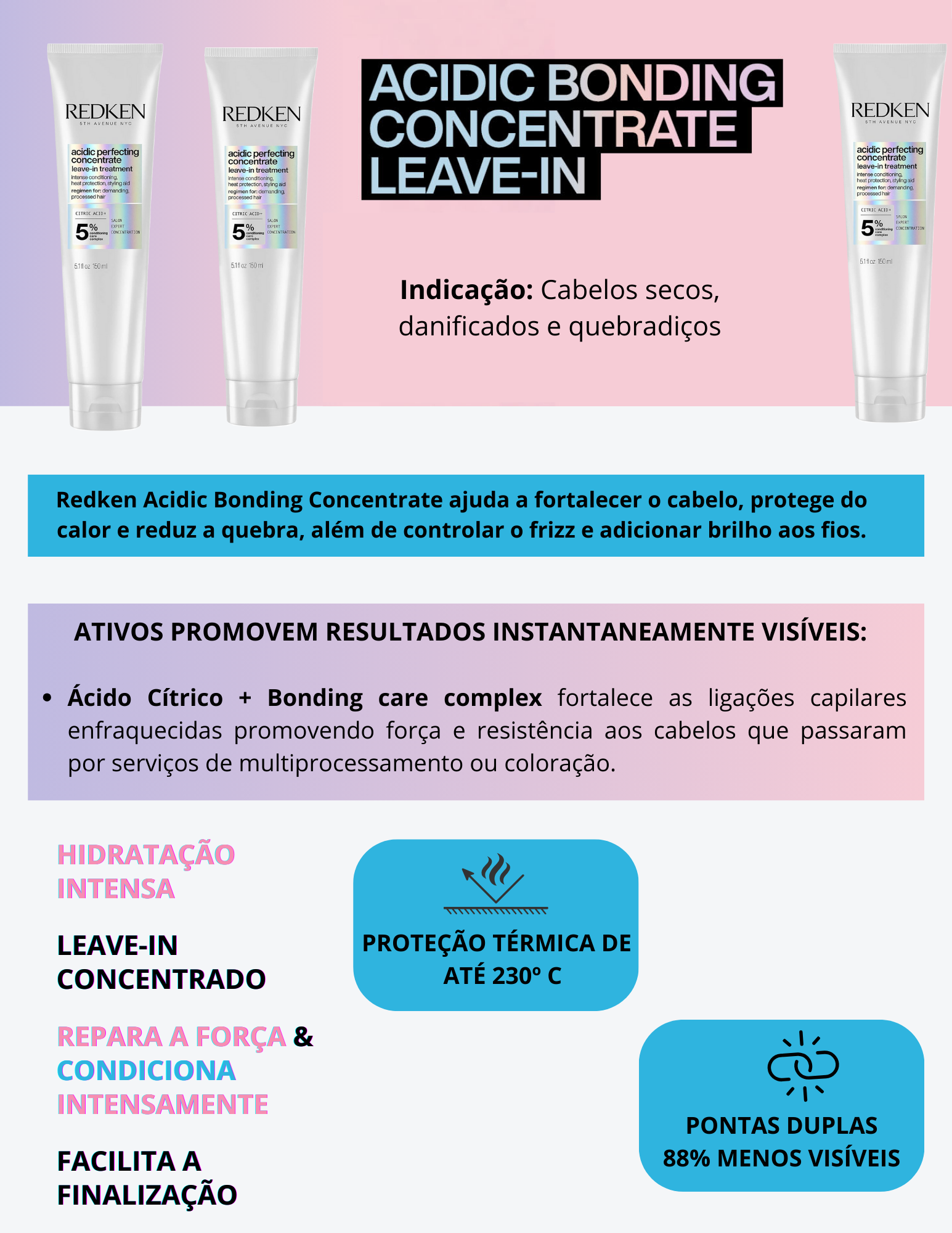 Produto  - Leave in ACIDIC BONDING CONCENTRATE REDKEN 150ml