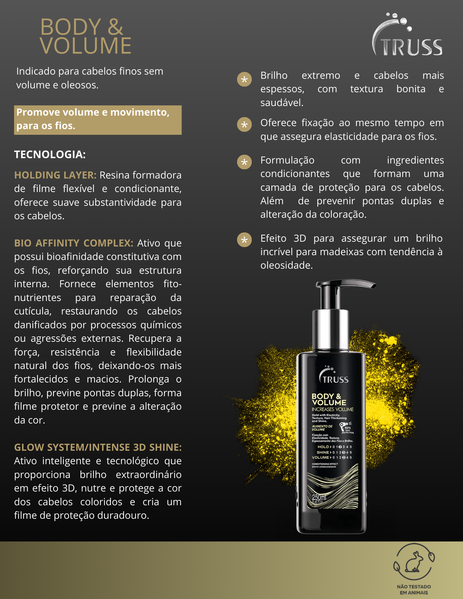 Produto  - Finalizador BODY & VOLUME TRUSS PROFESSIONAL 250ml